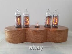 IN14 tubes Nixie Clock Jewel Series by Monjibox with Oak case