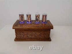 IN18 Nixie Tubes Clock in Artisan wooden case by Monjibox