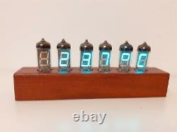IV11 VFD Thermometer Hygrometer Alarm Clock with Wi-Fi Oak case Monjibox Nixie