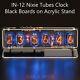 In-12 Nixie Tube Clock On Acrylic Stand With Sockets 12/24h Black Gold Boards