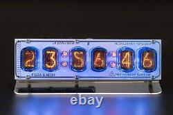In-12 Nixie Tube Clock On Acrylic Stand With Sockets 12/24h Tubes Temp Sensor