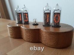 Jewel Series by Monjibox Nixie Clock IN14 tubes Oak case