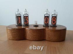 Jewel Series by Monjibox Nixie Clock IN14 tubes Oak case