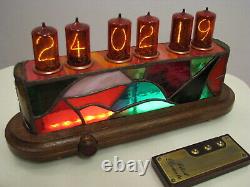 JoVitree CIUCAS Nixie Clock Z566M tubes Tiffany Stained Glass Case Monjibox
