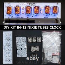 KIT Nixie Tube Clock IN-12 DIY RGB USB Musical Sockets Tubes Acrylic Stand