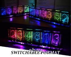 LED Clock RGB Glow Tube Alarm NEON Style Assembled+ Home Décor Man Cave Gift UK