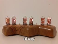 Large German tubes Z566M in Nixie Reptile Walnut case by Monjibox Nixie