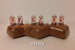 Large German tubes Z566M in Nixie Reptile Walnut case by Monjibox Nixie