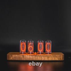 Large IN-18 Nixie Tube Clock Replaceable Tubes Motion Sensor Wooden Case