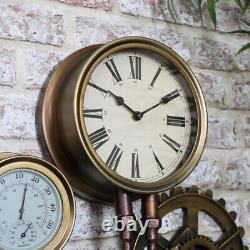 Large Industrial Pipe Clock rustic quirky home wall decor gift cog urban