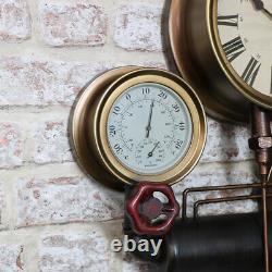 Large Industrial Pipe Clock rustic quirky home wall decor gift cog urban