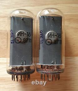 Lot of 2 In-18 Nixie tube. Tested. For Nixie clock