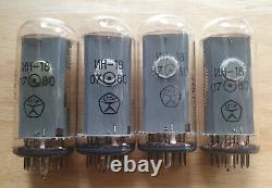 Lot of 4 In-18 Nixie tubes. NOS. Tested. For Nixie clock