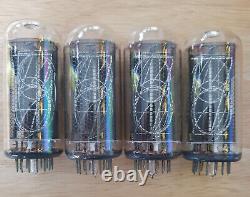 Lot of 4 In-18 Nixie tubes. NOS. Tested. For Nixie clock. With 4 sockets