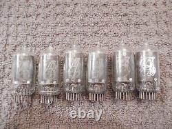 Lot of (6) Burroughs B-5441 0-9 Nixie Tubes Tested