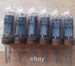 Lot of 6 x In-14 Nixie tubes. NOS. Tested. For Nixie clock