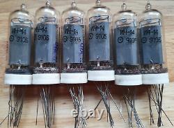 Lot of 6 x In-14 Nixie tubes. NOS. Tested. For Nixie clock. Same date