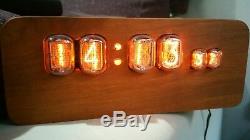 MOUNTED NIXIE CLOCK WITH 4 NH-12 and 2 NH-17 Tubes Vintage Retro