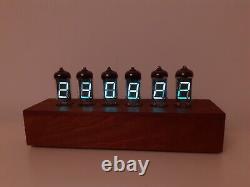Mahogany case VFD Alarm Clock IV11 VFD (nixie era) tubes Monjibox Nixie