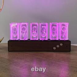 Modern Digital RGB LED Nixie Tube Clock Color Changing Night Light Bedside Desk