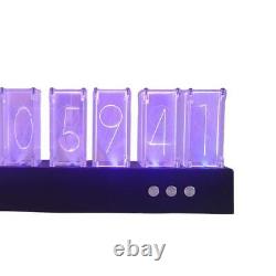 Modern Tabletop Nixie Tube Clock LED Dimming Digital Electronic 6-tubes