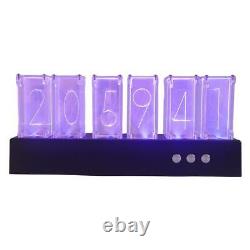 Modern Tabletop Nixie Tube Clock LED Dimming Digital Electronic 6-tubes Night