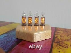 Monjibox Nixie Clock Uhr IN14 tubes in wooden case