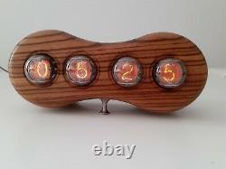 Monjibox Nixie Clock Uhr with German Z560M tubes and Zebrano Wood