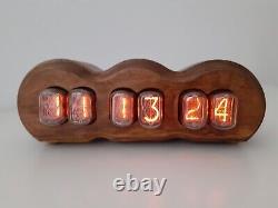 Monjibox Nixie Clock with IN12 tubes in Walnut case