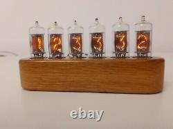 Monjibox Nixie clock uhr Jewel Series Z570M tubes Oak wooden case