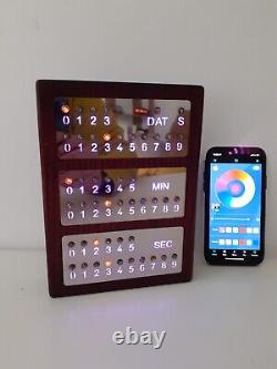 NEON Clock by Monjibox Nixie Stainless Steel RGB LEDs backlight