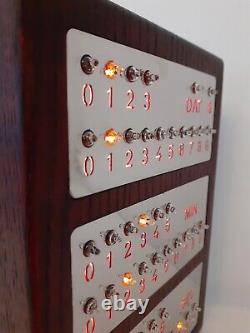 NEON Clock by Monjibox Nixie Stainless Steel RGB LEDs backlight