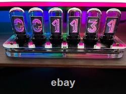 NEW RGB Glow Nixie Tube Clock Mobile APP Editable IPS Display Pictures Modern