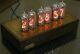 Nixie Clock 6xin-14 Tubes Wood And Brass Case Blue Backlight Vintage Table Clock