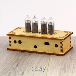 NIXIE CLOCK made from retro tubes from USSR IN-14 Handmade wooden case