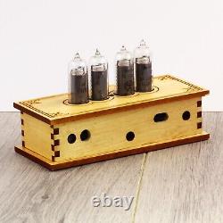 NIXIE CLOCK made from retro tubes from USSR IN-14 Handmade wooden case