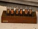 Nixie Tubes Clock In-14 Wood And Brass Case Blue Backlight Vintage Watch