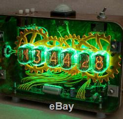 NIXIE Tubes Steampunk Desktop Alarm Clock Handmade Vintage Retro Fallout Gift