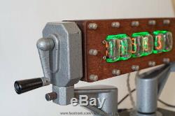 NIXIE Tubes Steampunk Desktop Alarm Clock Handmade Vintage Retro Fallout Gift