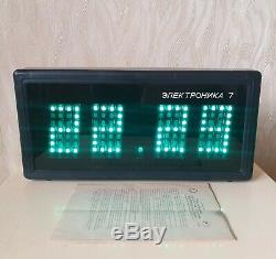 NOS Wall Clock Elektronika 7-06M VFD Tubes Nixie NEW Digital Clock Rare