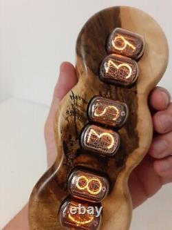 NUCFRU by Monjibox Nixie Clock with IN12 tubes in Walnut case