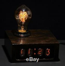 Night Light Vintage Style Nixie Clock Edison Lamp, Android connected Retro