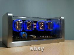 Nixie Alarm Clock with 4xIN-12 tubes & aluminum case & blue LED