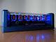 Nixie Clock 6 In-12 Tubes Blue Metallic Case & Alarm & Blue Led Steampunk
