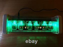 Nixie Clock 6 IN-12 tubes white mat case & alarm & green LED steampunk