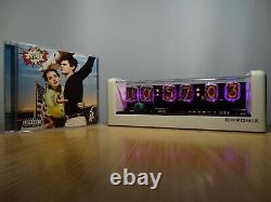 Nixie Clock 6 IN-12 tubes white mat case & alarm & pink LED steampunk