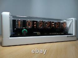 Nixie Clock 6 IN-12 tubes white mat case & alarm & white LED steampunk