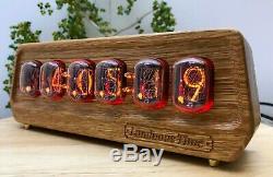 Nixie Clock IN-12 6-Tube Full Natural wood #000188