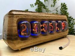 Nixie Clock IN-12 6-Tube Full Natural wood #000202