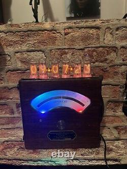 Nixie Clock IN-14 Retro Steampunk. 80 year old Refinished Walnut case. USA Built